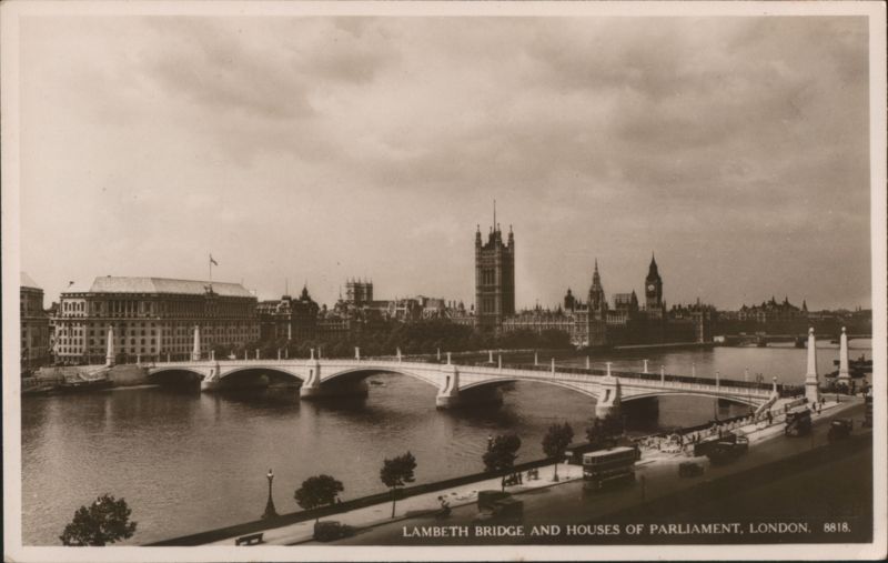 Lambeth Bridge and Houses of Parliament London United Kingdom