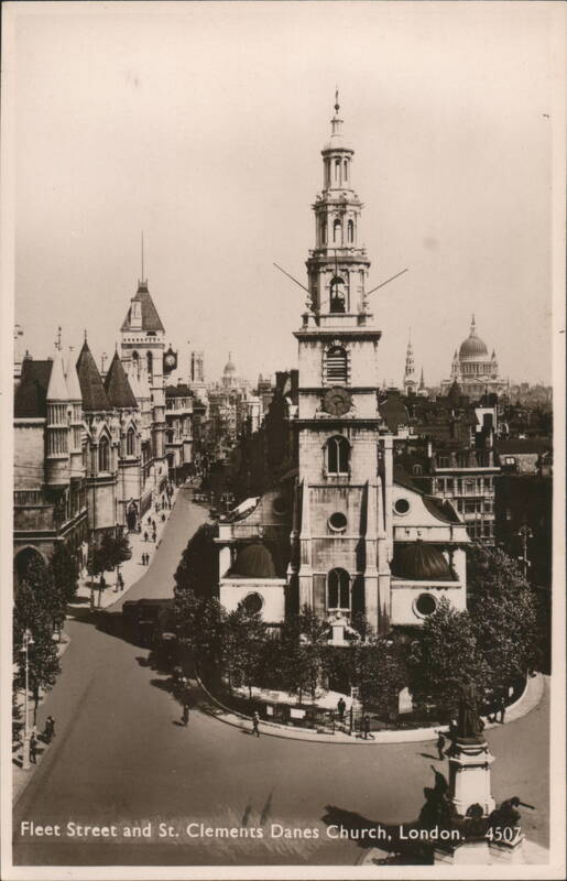 Fleet Street and St. Clements Danes Church, London United Kingdom