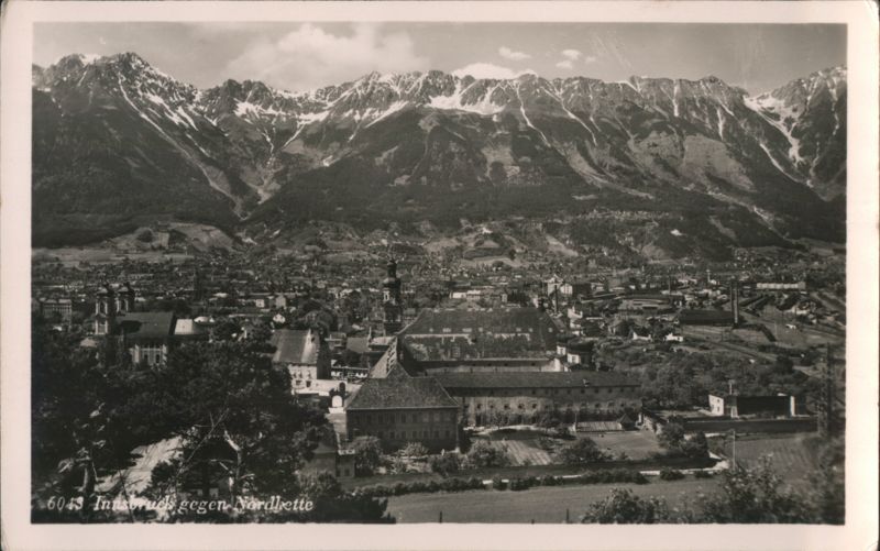 Innsbruck against Nordkette Mountains Austria