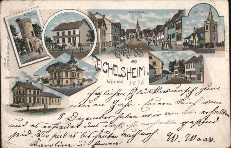 Gruss aus Reichelsheim Wetterau Multi-View 1896 Germany