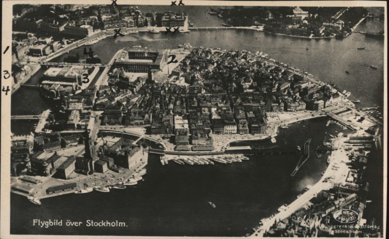 Aerial View of Stockholm, The City Between Bridges Sweden