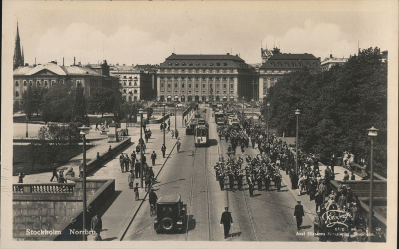 Stockholm Norrbro Parade, Military Band, Tram Sweden