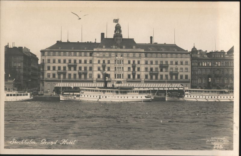 Grand Hôtel, Stockholm, Sweden with Boats on Water