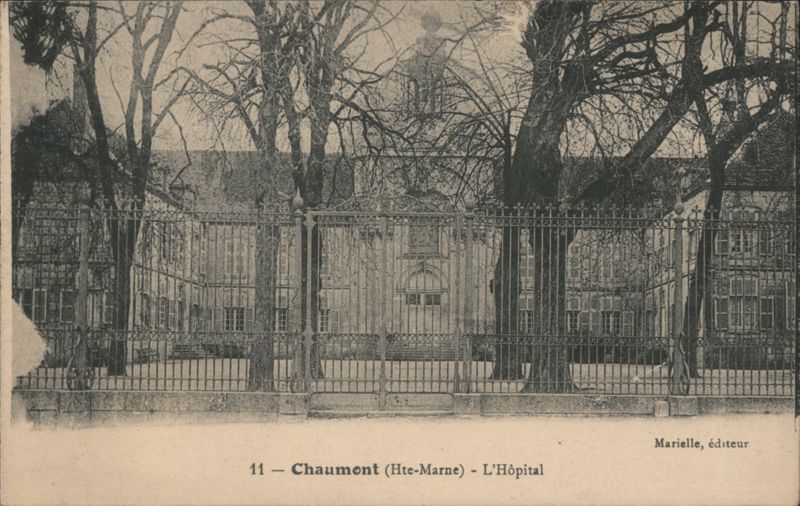 Chaumont Hospital through Iron Fence, France