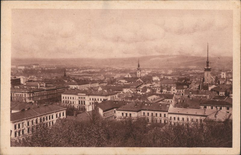 Brno Cityscape Overview with Spires Czechoslovakia