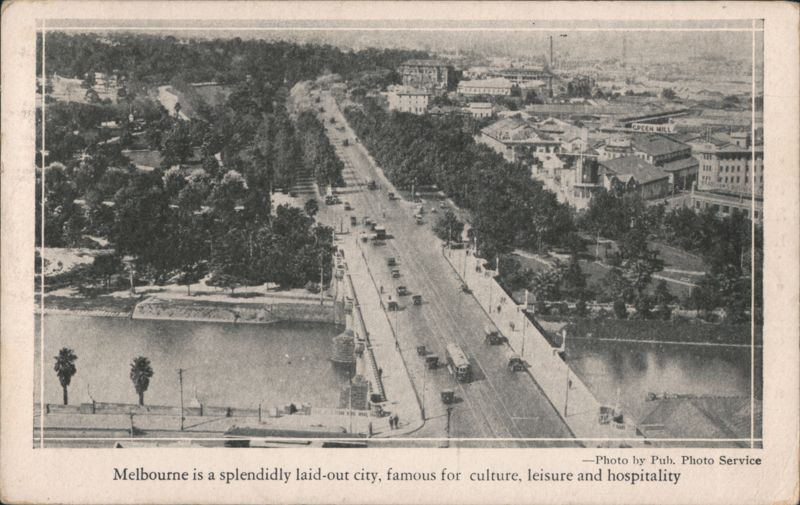 Melbourne Cityscape with River and Road