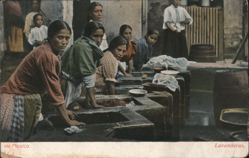 Mexican Lavanderas Washing Clothes