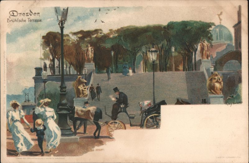 Dresden Brühlsche Terrasse Germany Kley-Karlsruhe
