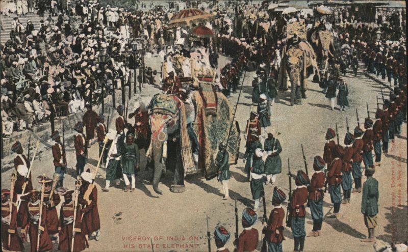 Viceroy of India on His State Elephant Bombay