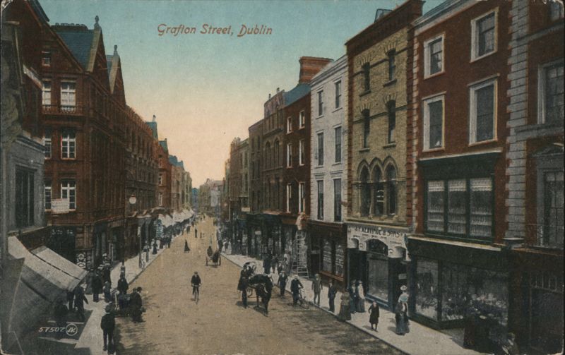 Grafton Street, Dublin Street Scene with Pedestrians Ireland