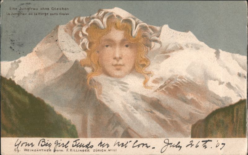 Jungfrau Mountain with Woman's Face Switzerland