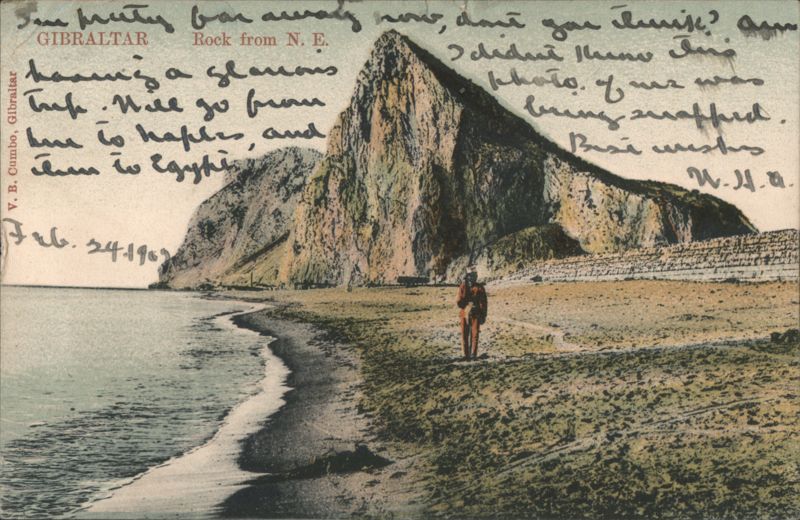 Rock of Gibraltar from NE, Coastal View United Kingdom