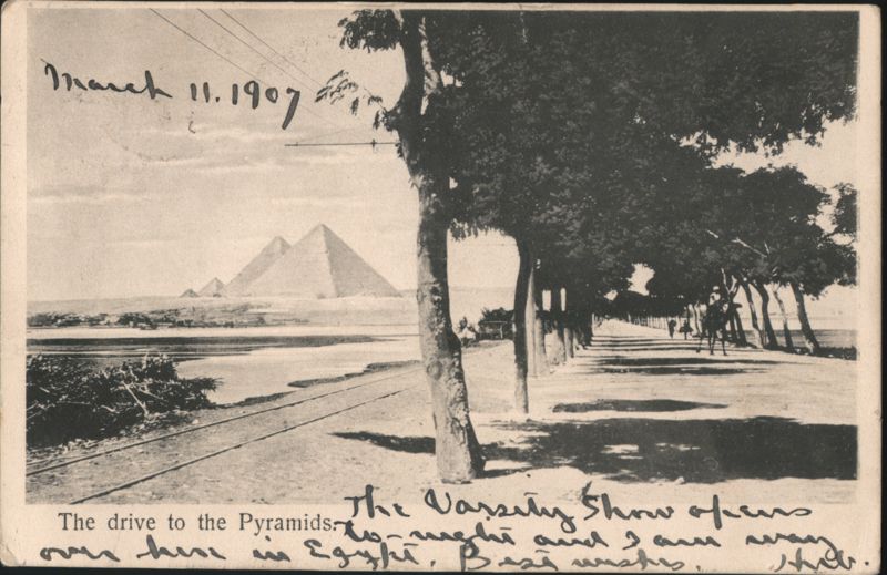 March 11, 1907 The drive to the Pyramids, Egypt Africa