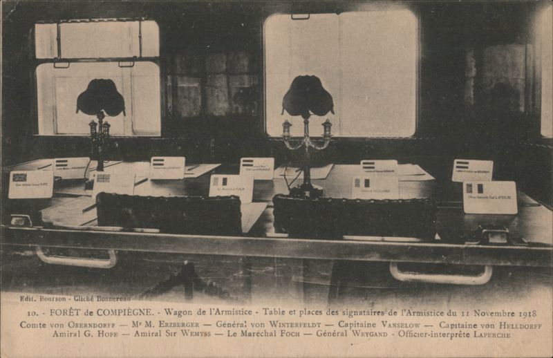 Armistice Wagon, Compiègne Forest - Signatories' Table France