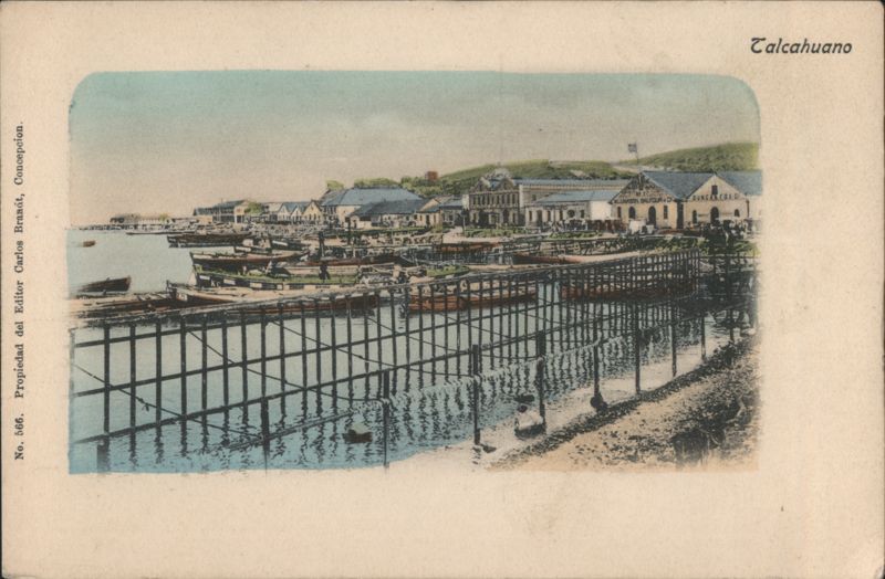 Talcahuano Waterfront with Pier and Boats