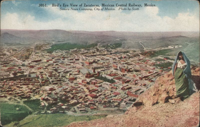 Bird's Eye View of Zacatecas, Mexican Central Railway Mexico