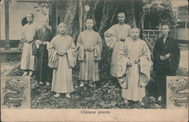 Chinese Priests w/Advertising Asian
