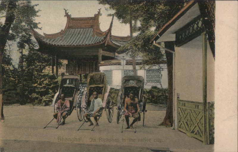 Shanghai Jin Rickshas in the Native City China