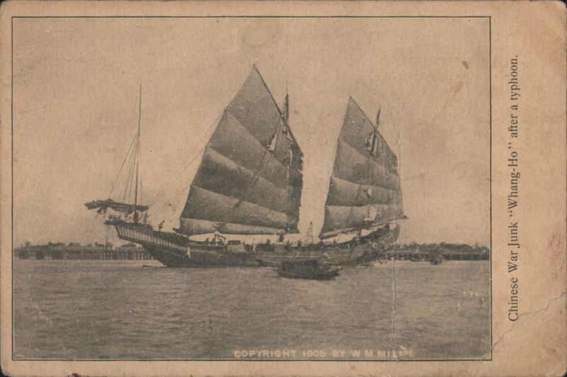 Chinese War Junk 'Whang-Ho' after a typhoon Sailboats