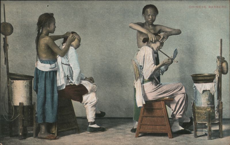 Chinese Barbers Shaving Heads China