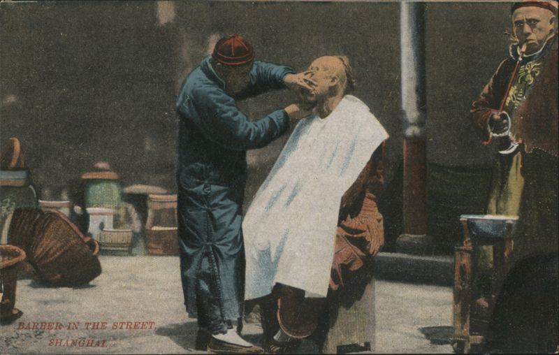 Barber in the Street, Shanghai China