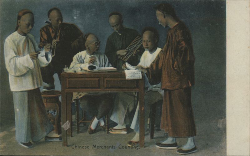 Chinese Merchants Counting Asian