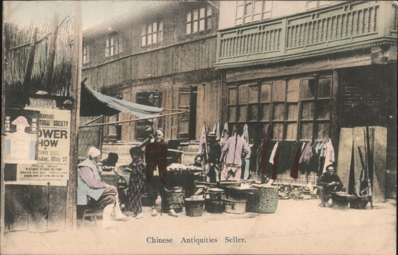 Chinese Antiquities Seller, Shanghai Street Scene China