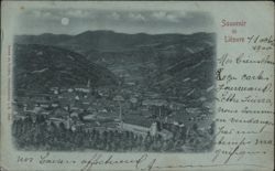 Souvenir de Lièpvre, Alsace Valley Town View, Moon Postcard