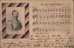 Wilhelm II Portrait & Heil dir im Siegerkranz Song Postcard