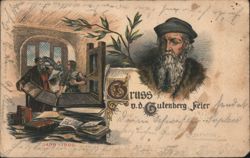 Gutenberg Celebration Printing Press Johannes Gutenberg Postcard