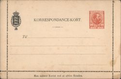 Danish Correspondence Card, King Christian IX Stamp Postcard