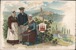 Bavarian Folk Costumes, Steinfeld, Rheinpfalz Postcard