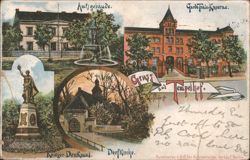 Tempelhof Berlin: Garde-Train-Kaserne, Dorfkirche, Denkmal Postcard