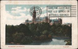 Glasgow University with Park and Lake Postcard