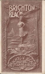 Brighton Beach Hotel, E. Clark King Prop'r, Woman on Fish Postcard