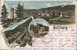 Gruss aus Gehlberg, Schneekopf, Gehlberger Mühle, Schmücke Postcard
