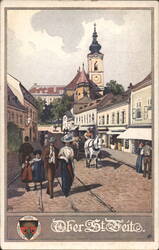Ober St. Veit Street Scene, Vienna Postcard