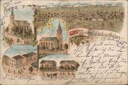 Waldalgesheim Multi-View, Churches, Town Hall Postcard