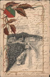 Drei-Ähren Tram and Town View, Alsace Postcard