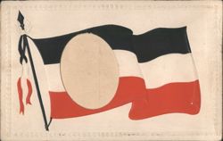 German Empire Flag with Oval Portrait Frame Postcard