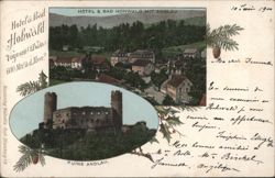 Hôtel & Bad Hohwald & Ruine Andlau, Alsace Postcard