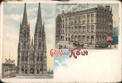 Cologne Cathedral & Hotel St. Paul, Gruss aus Köln Postcard