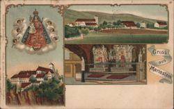 Mariastein Madonna, Monastery, Church, Gruss aus Postcard
