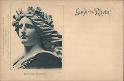 Germania Head, Gruss vom Rhein! Postcard