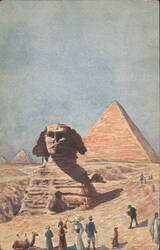 Sphinx and Pyramids, Giza Postcard
