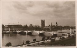 Lambeth Bridge and Houses of Parliament Postcard