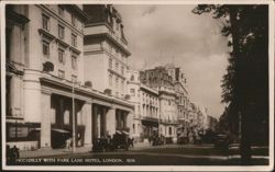 Piccadilly with Park Lane Hotel, London Street Scene Postcard