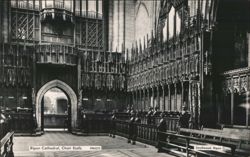 Ripon Cathedral Choir Stalls Postcard