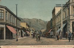 Antofagasta, Calle Prat Street Scene with Tram Tracks Postcard