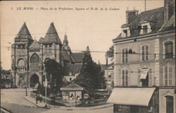 Place de la Préfecture, Square et N.-D. de la Couture Postcard